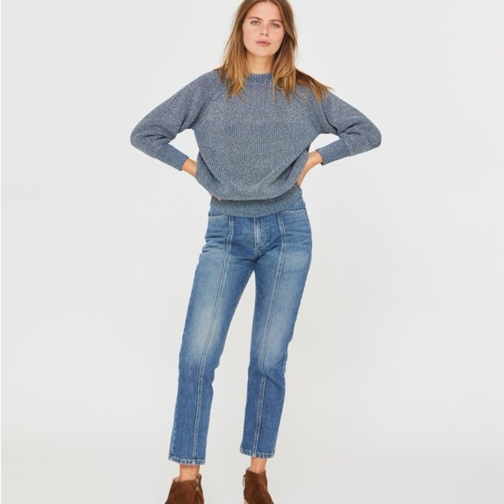 Esby Andy Vintage Fisherman sweater - Denim Blue Sz S - Picture 3 of 6